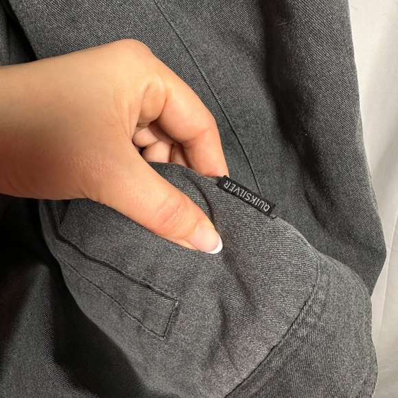 Quiksilver mens sherpa lined canvas jacket warm workwear zip front XL gray - Picture 14 of 15